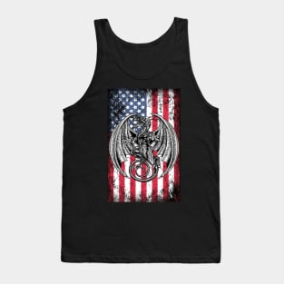 Patriotic Dragon American Flag Tank Top